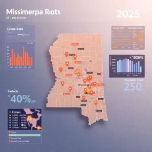 crime rate by city in Mississippi 2025