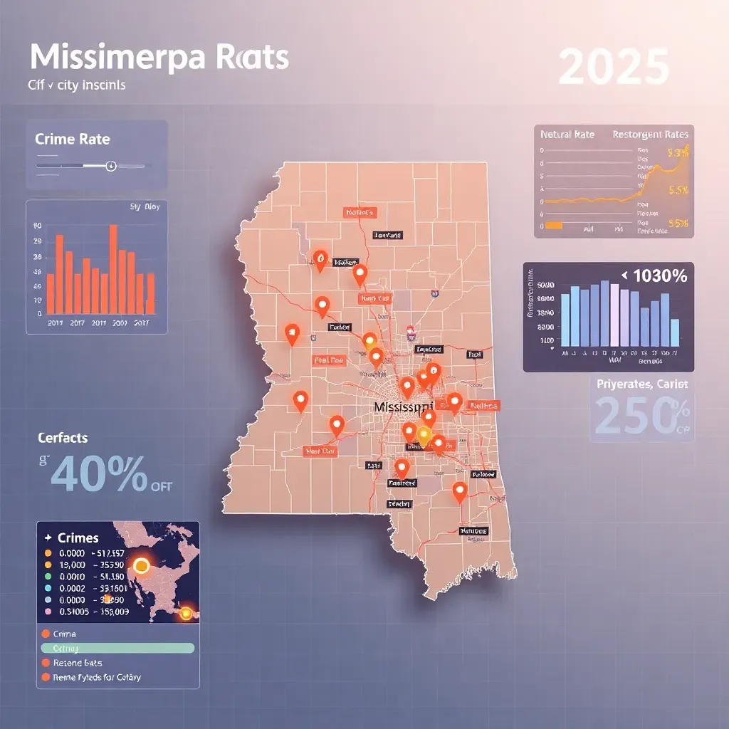 crime rate by city in Mississippi 2025